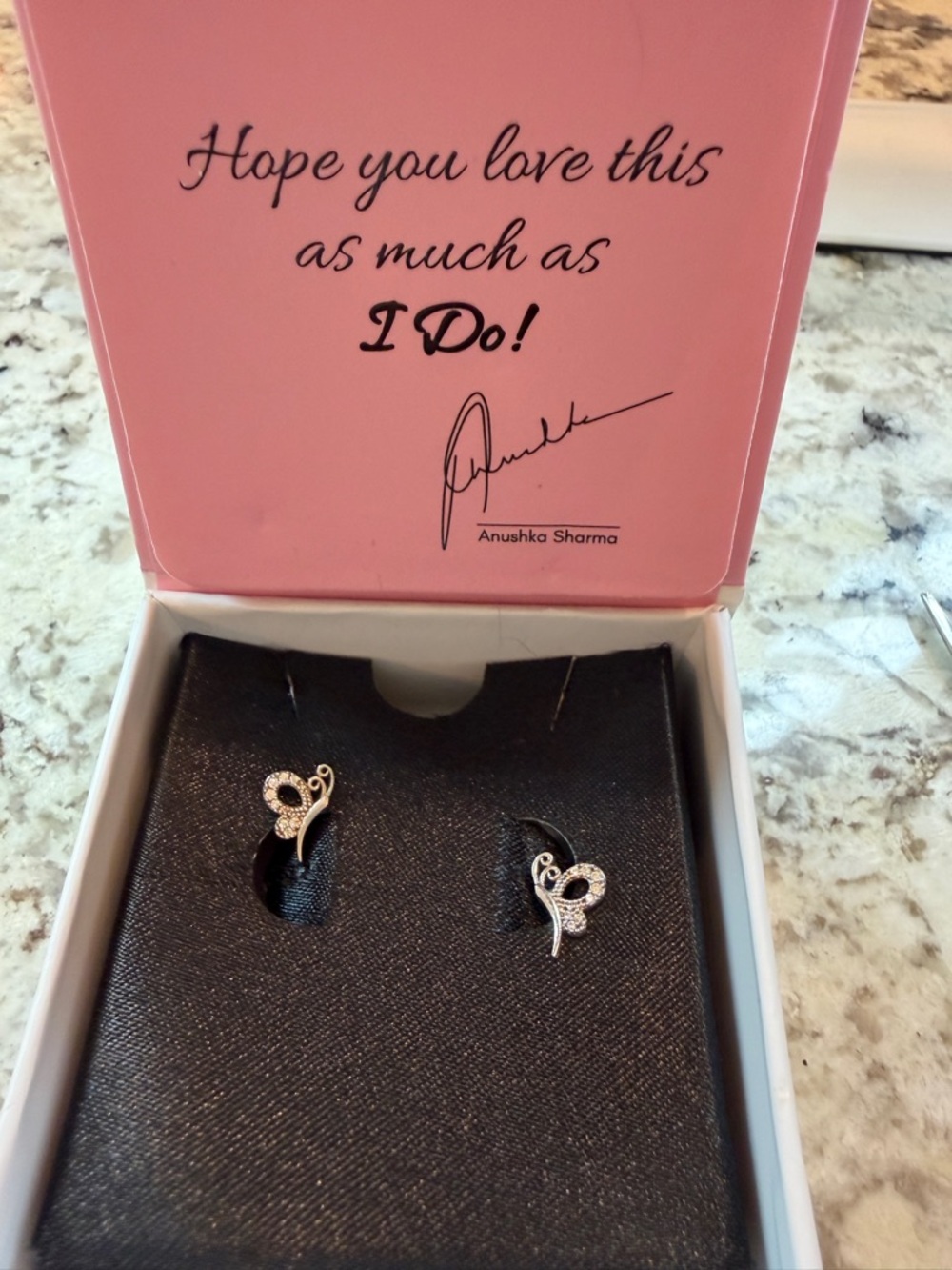 Silver Sparkle Butterfly Stud Earrings